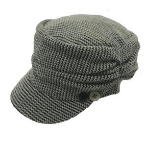 Twill Texture Ruched Cadet Hat Gray OSFM